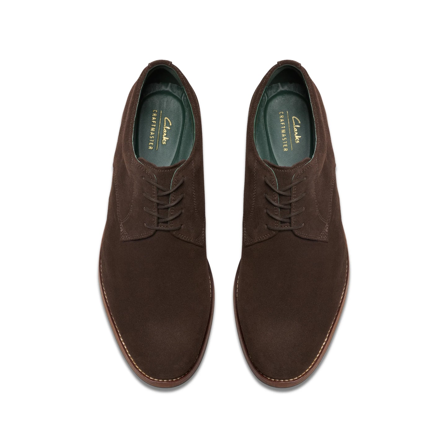 Zapatos De Vestir De La Marca Clarks  Para Hombre Modelo Craftjames Tie Dark Brown Suede En Color Marrón