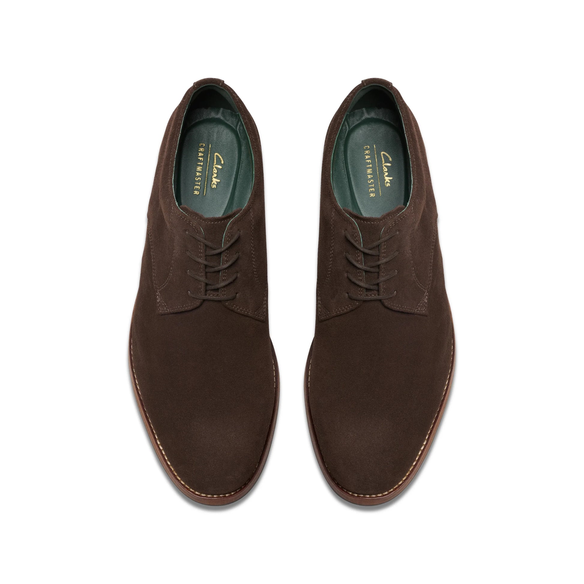 Zapatos De Vestir De La Marca Clarks  Para Hombre Modelo Craftjames Tie Dark Brown Suede En Color Marrón