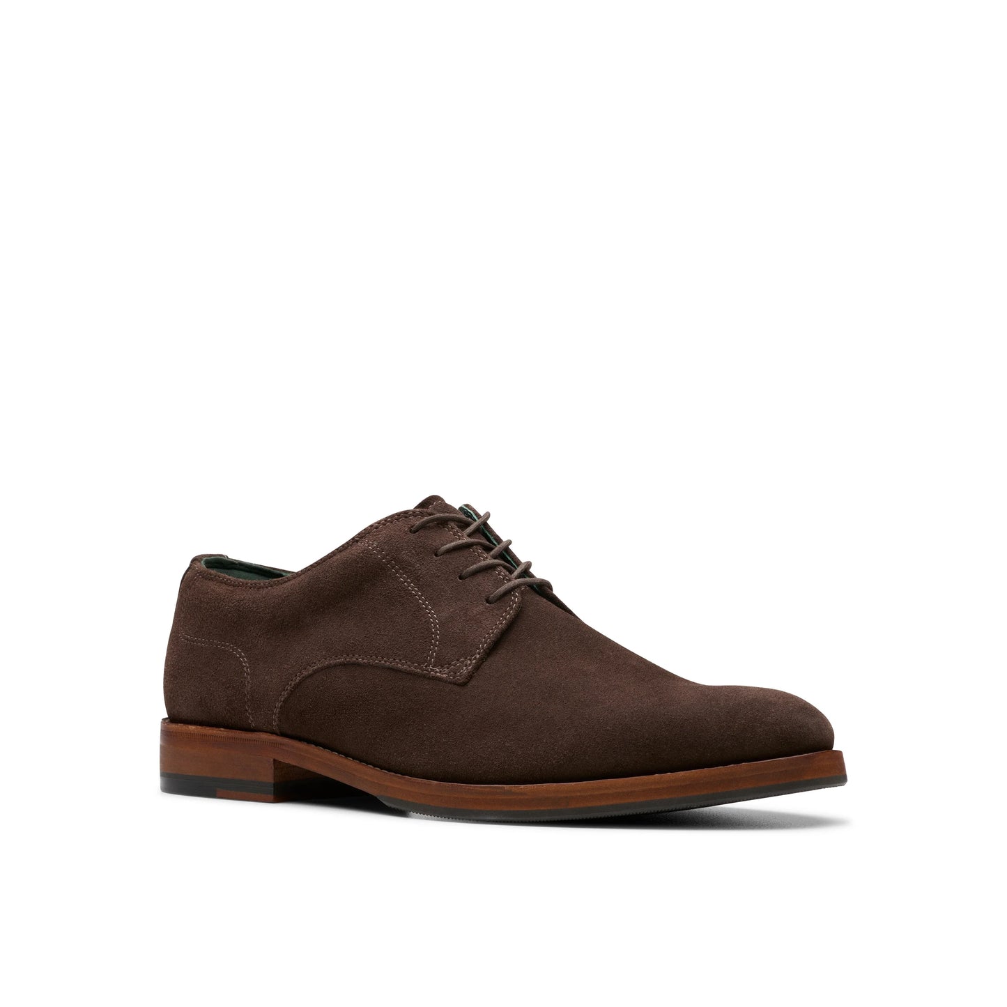 Zapatos De Vestir De La Marca Clarks  Para Hombre Modelo Craftjames Tie Dark Brown Suede En Color Marrón