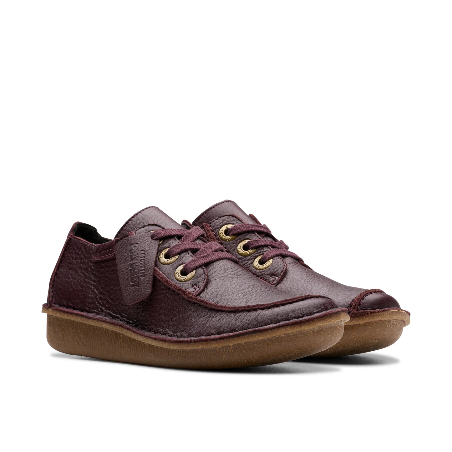 Zapatos casual para mujer de la marca clarks modelo funny dream wine leather en color rojo