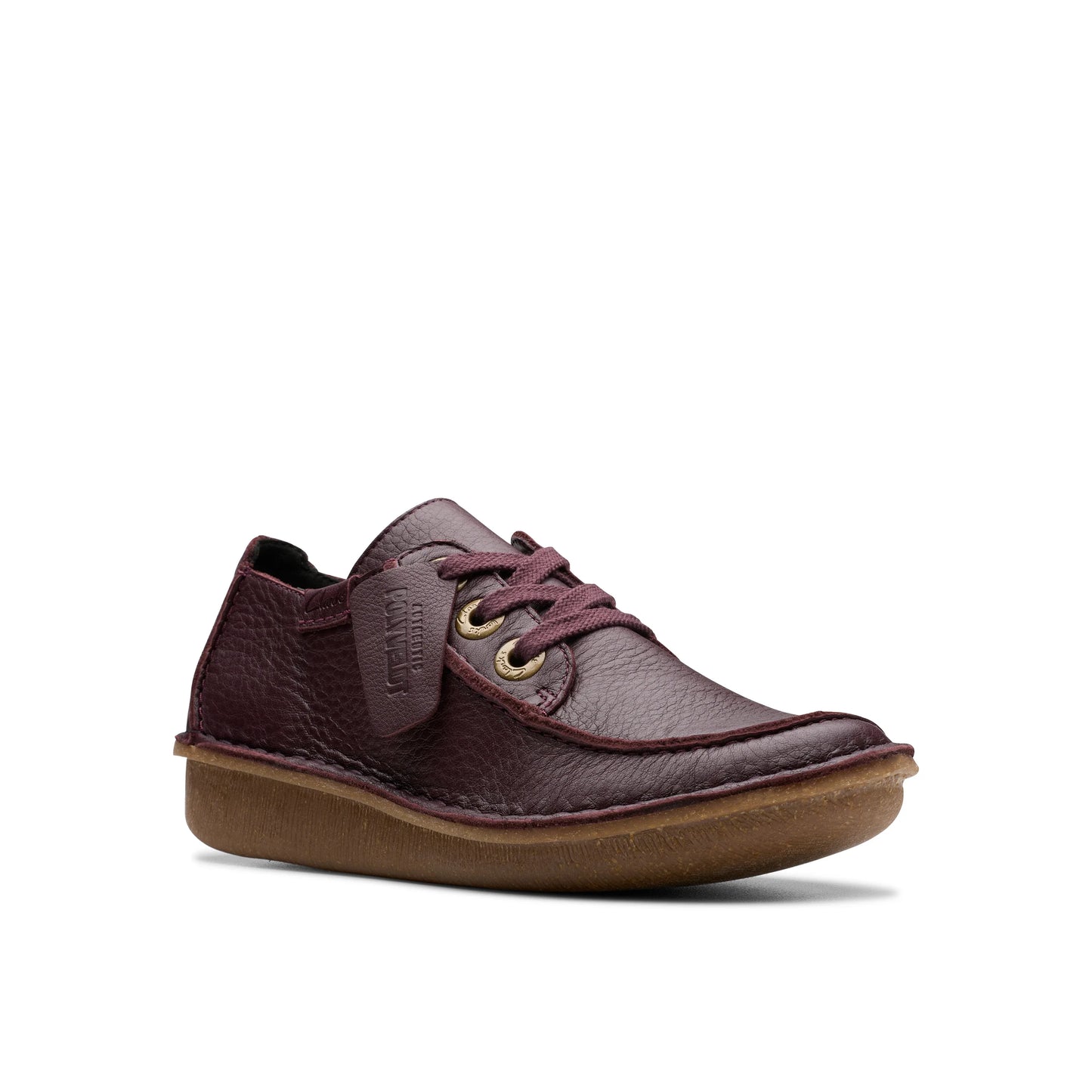 Zapatos casual para mujer de la marca clarks modelo funny dream wine leather en color rojo