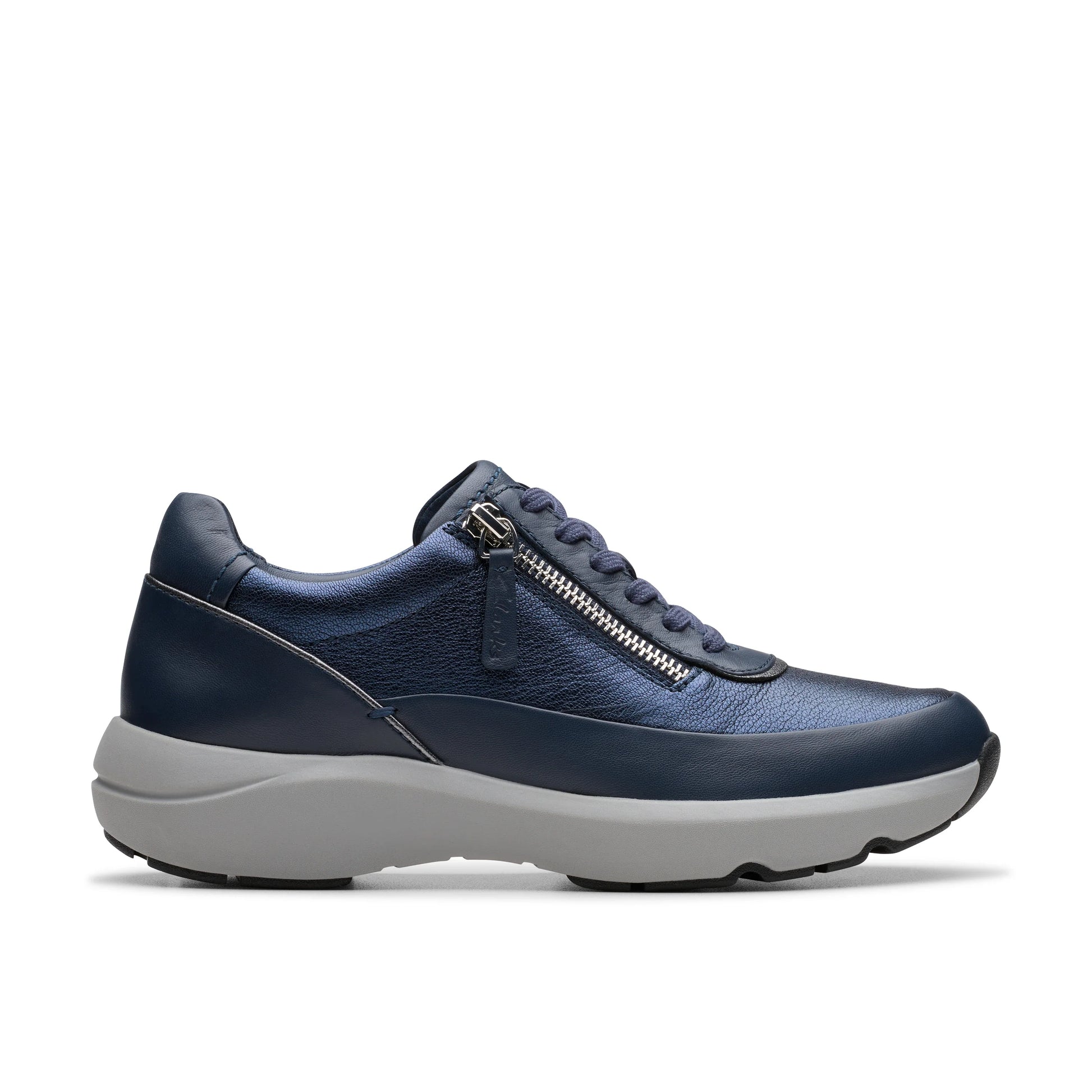 CLARKS WOMEN S SNEAKERS TIVOLI ZIP NAVY COMBI BLUE