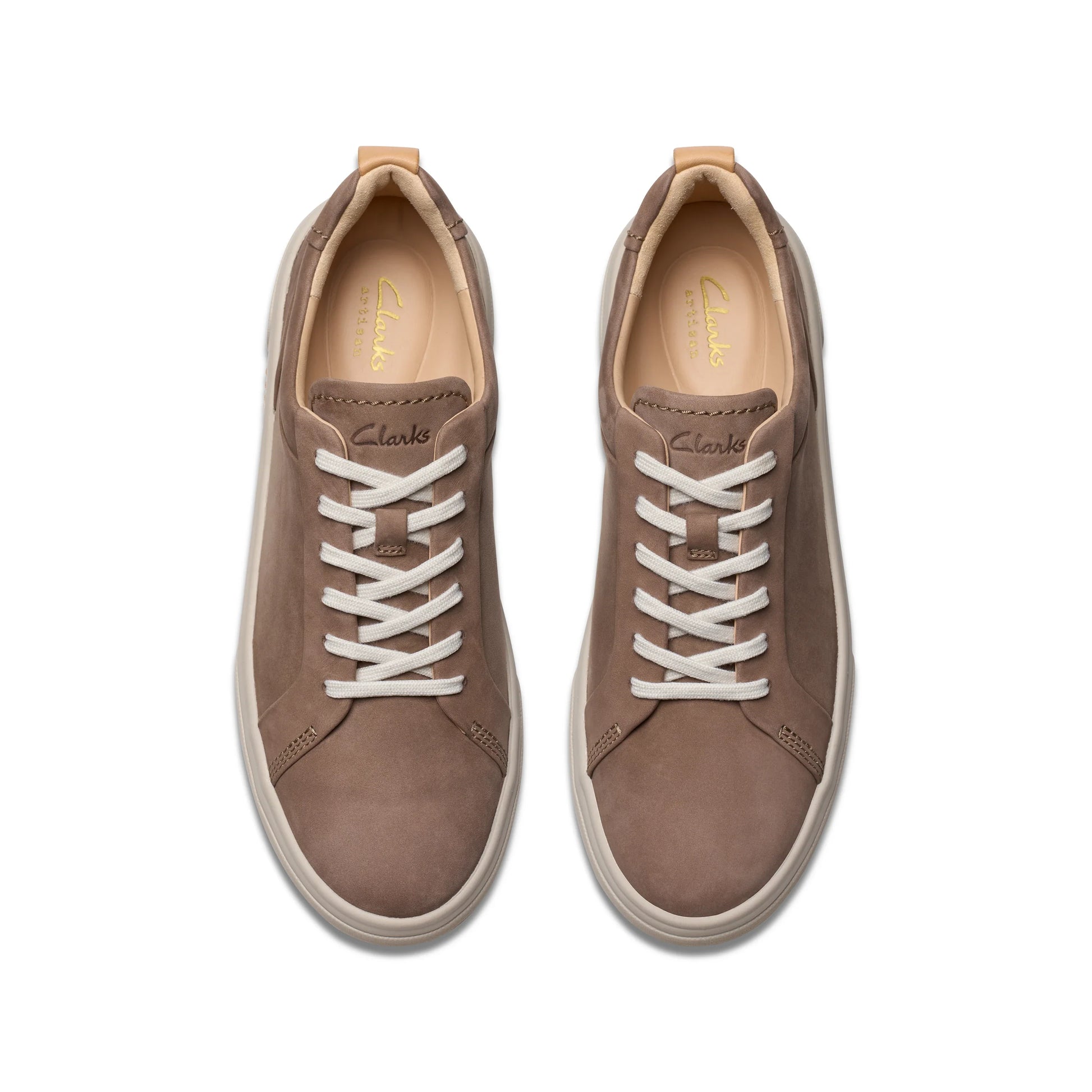 Zapatillas deportivas para mujer de la marca clarks modelo hollyhock walk pebble combi en color beige