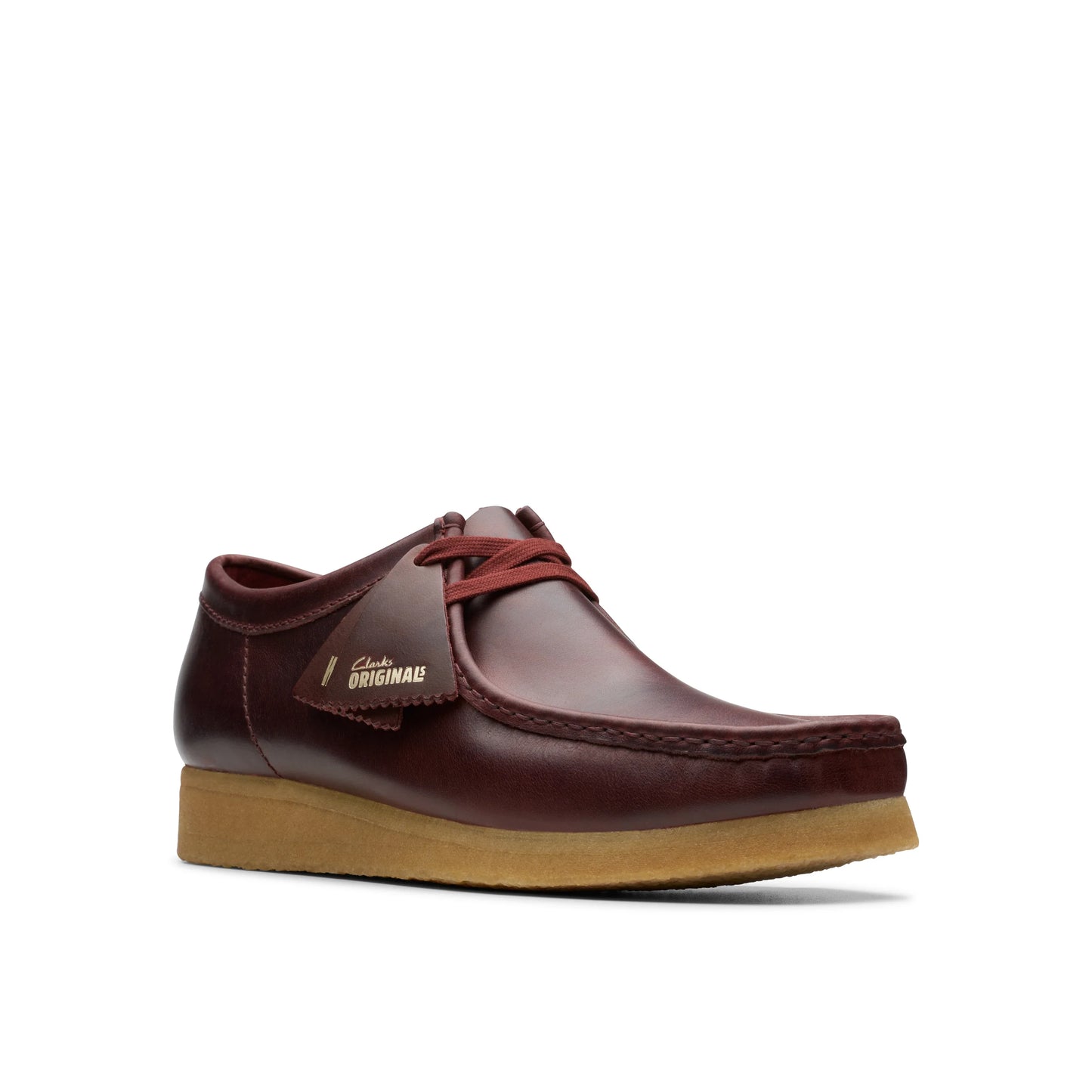 Zapatos casual para hombre de la marca clarks modelo wallabee deep red leather en color rojo