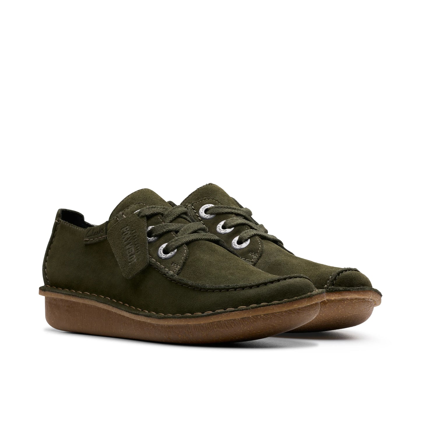 Zapatos casual para mujer de la marca clarks modelo funny dream dark green suede en color green