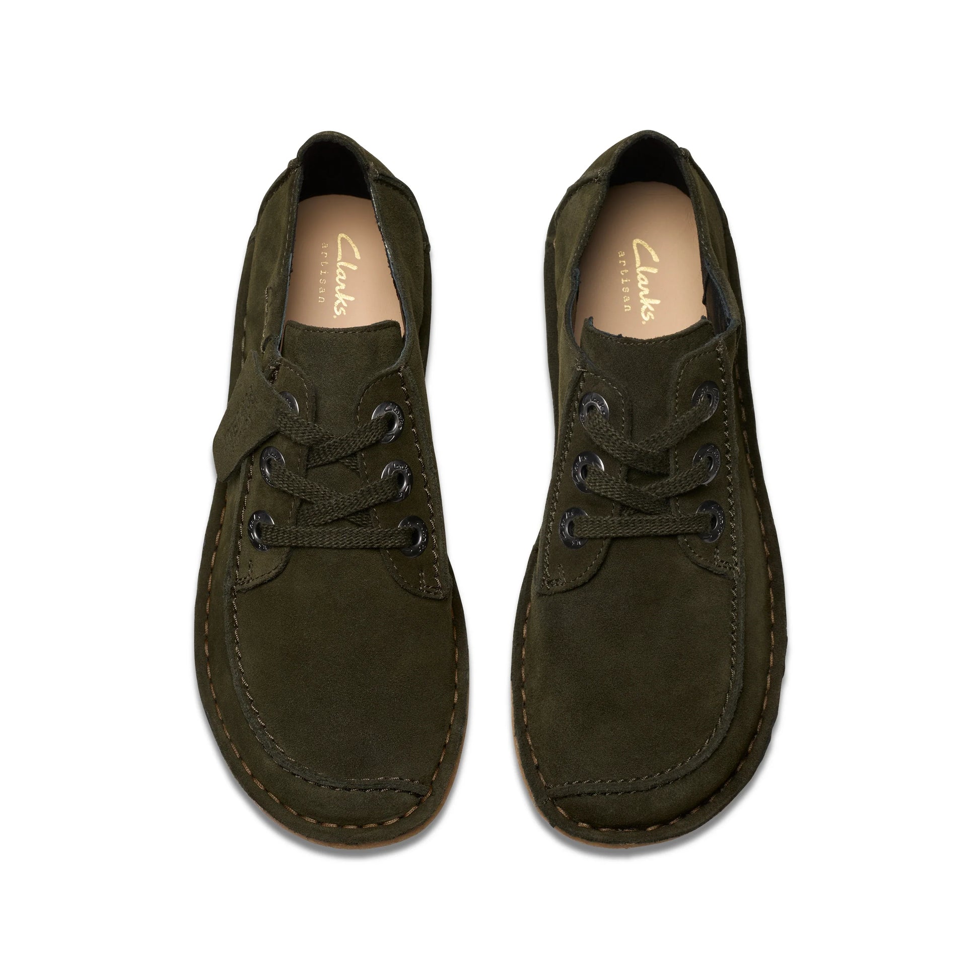 Zapatos casual para mujer de la marca clarks modelo funny dream dark green suede en color green