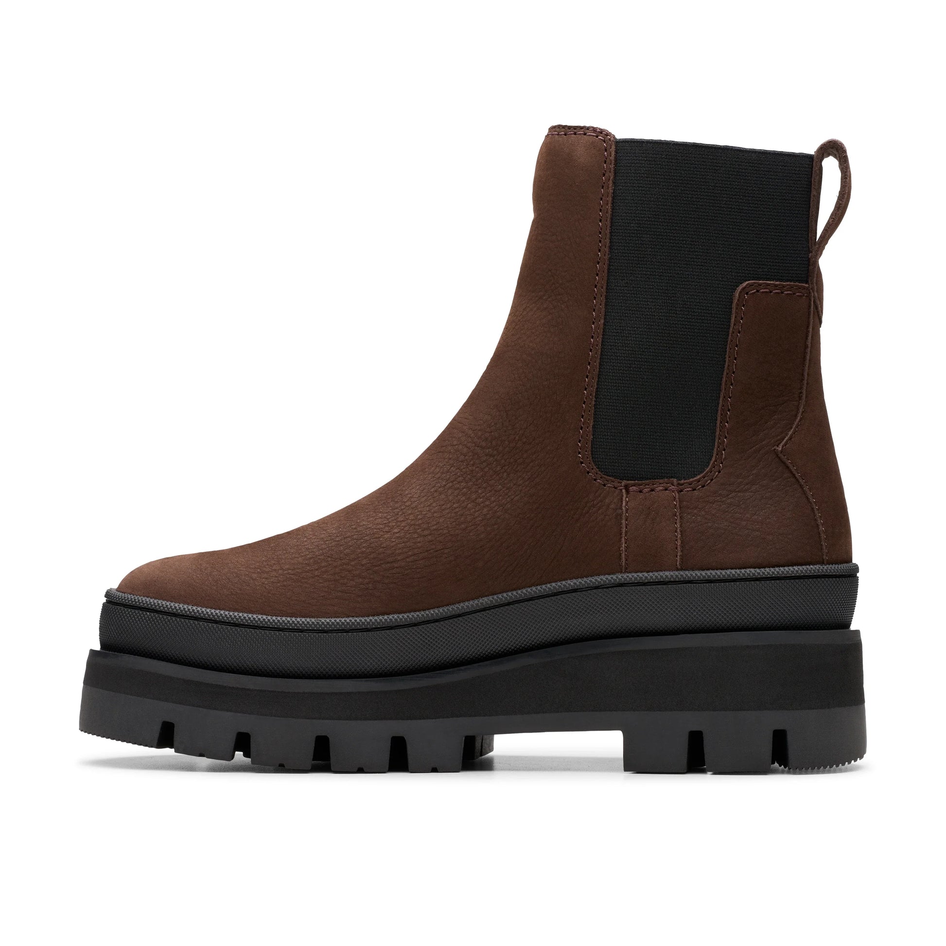 Botas para mujer de la marca clarks modelo orianna2 top dark brown nub en color marrón