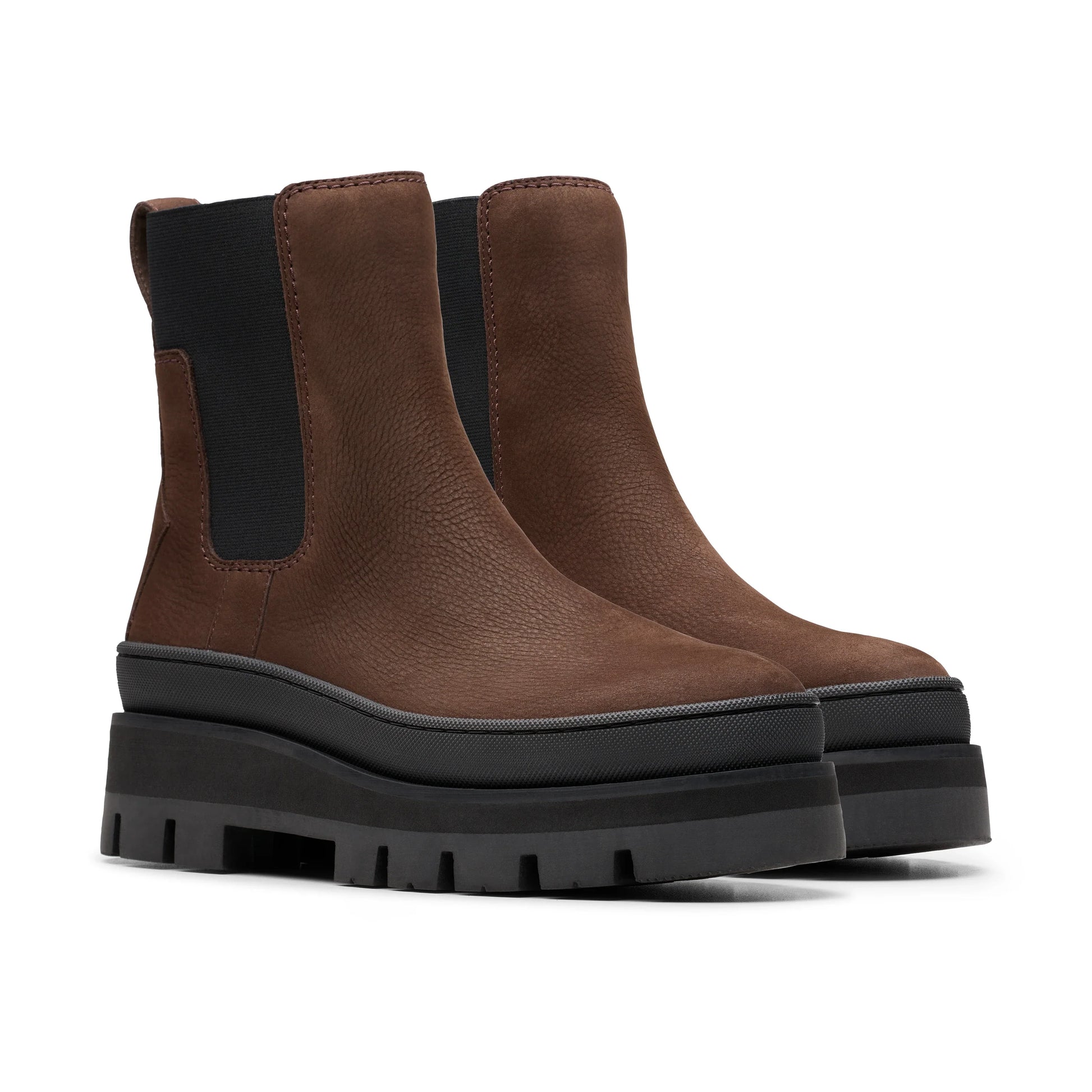 Botas para mujer de la marca clarks modelo orianna2 top dark brown nub en color marrón