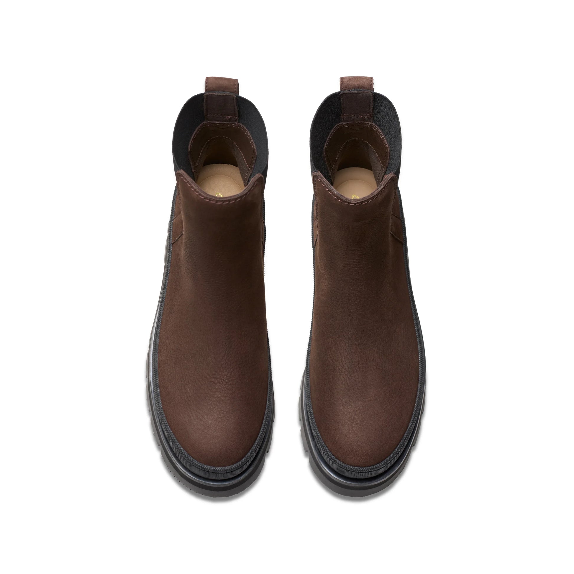 Botas para mujer de la marca clarks modelo orianna2 top dark brown nub en color marrón