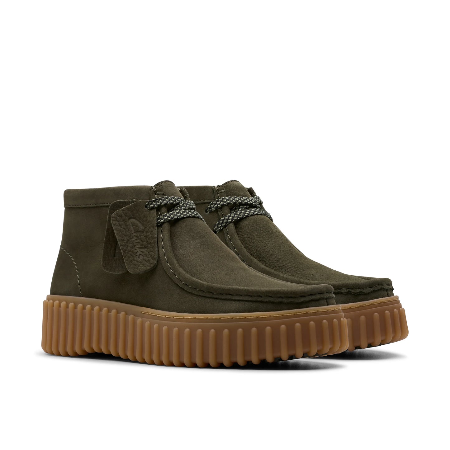 Botas para mujer de la marca clarks modelo torhill moss dark green nub en color green