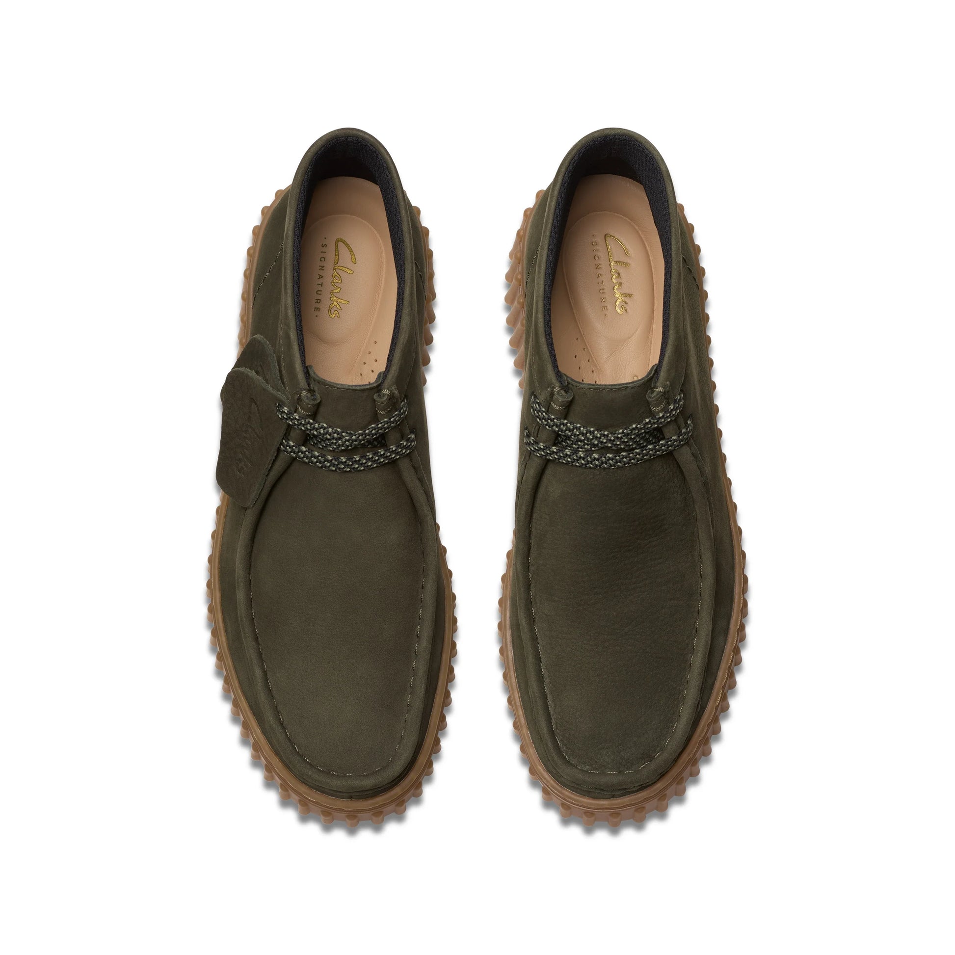 Botas para mujer de la marca clarks modelo torhill moss dark green nub en color green