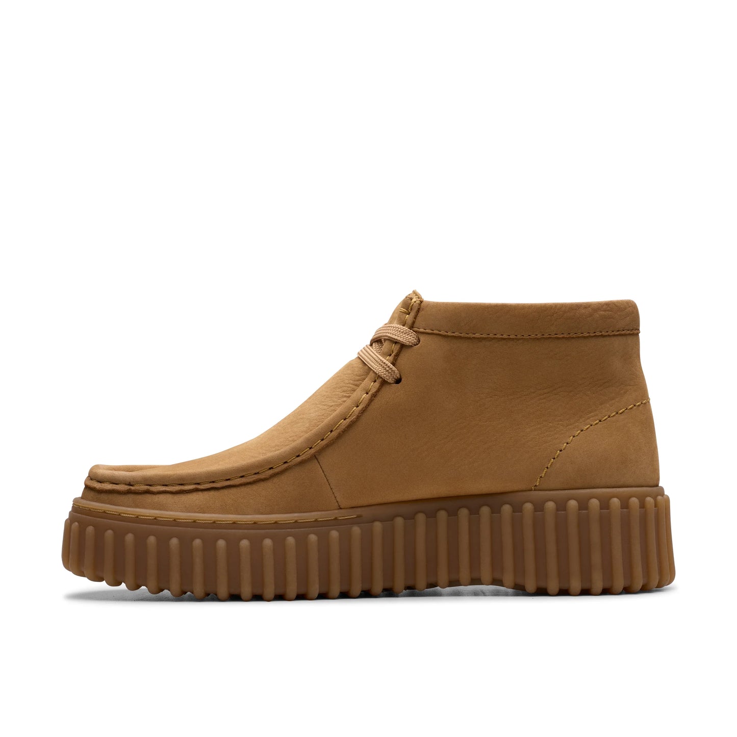 Botas para mujer de la marca clarks modelo torhill moss light tan nubuck en color beige