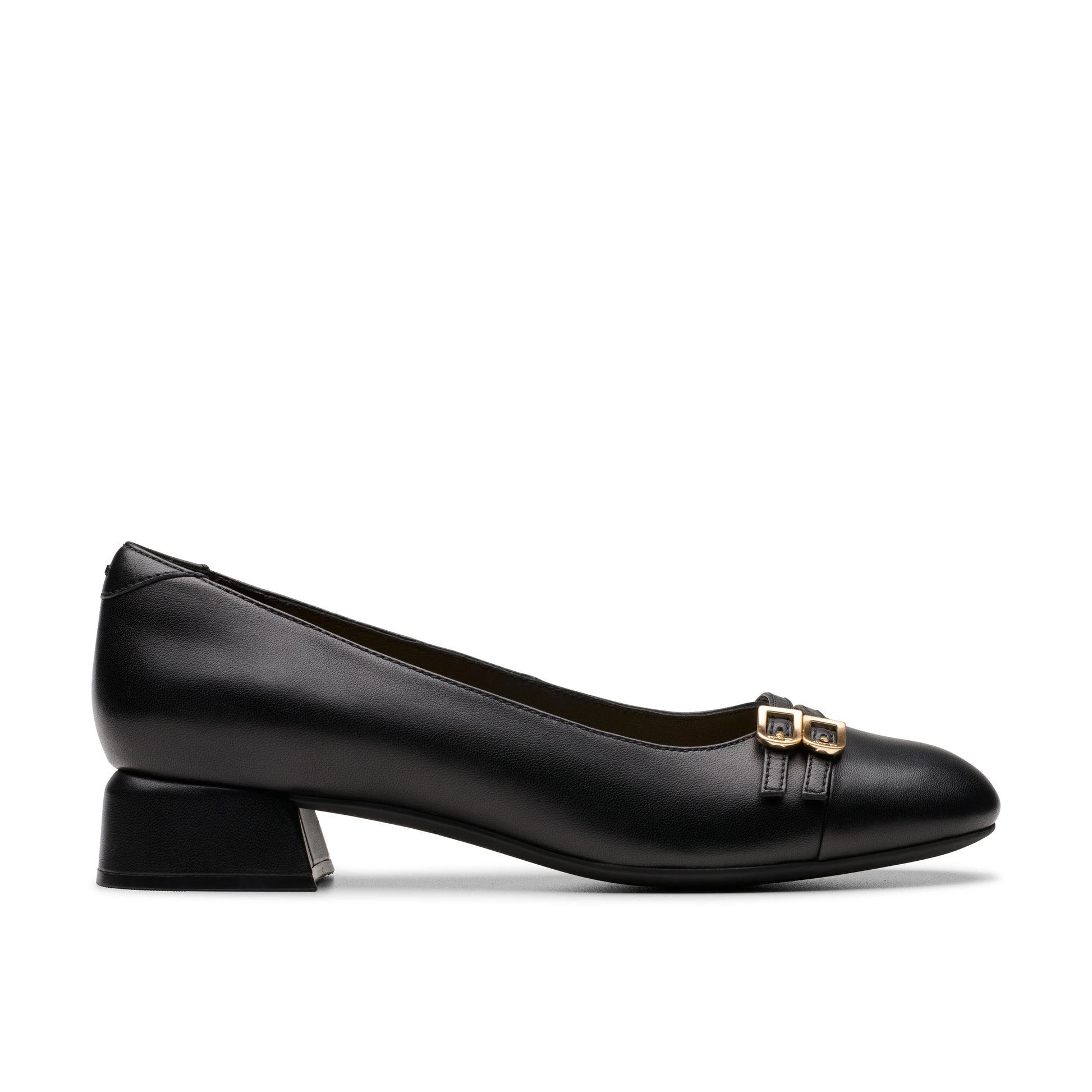 Zapatos de vestir para mujer de la marca clarks modelo daiss30 court black leather en color negro