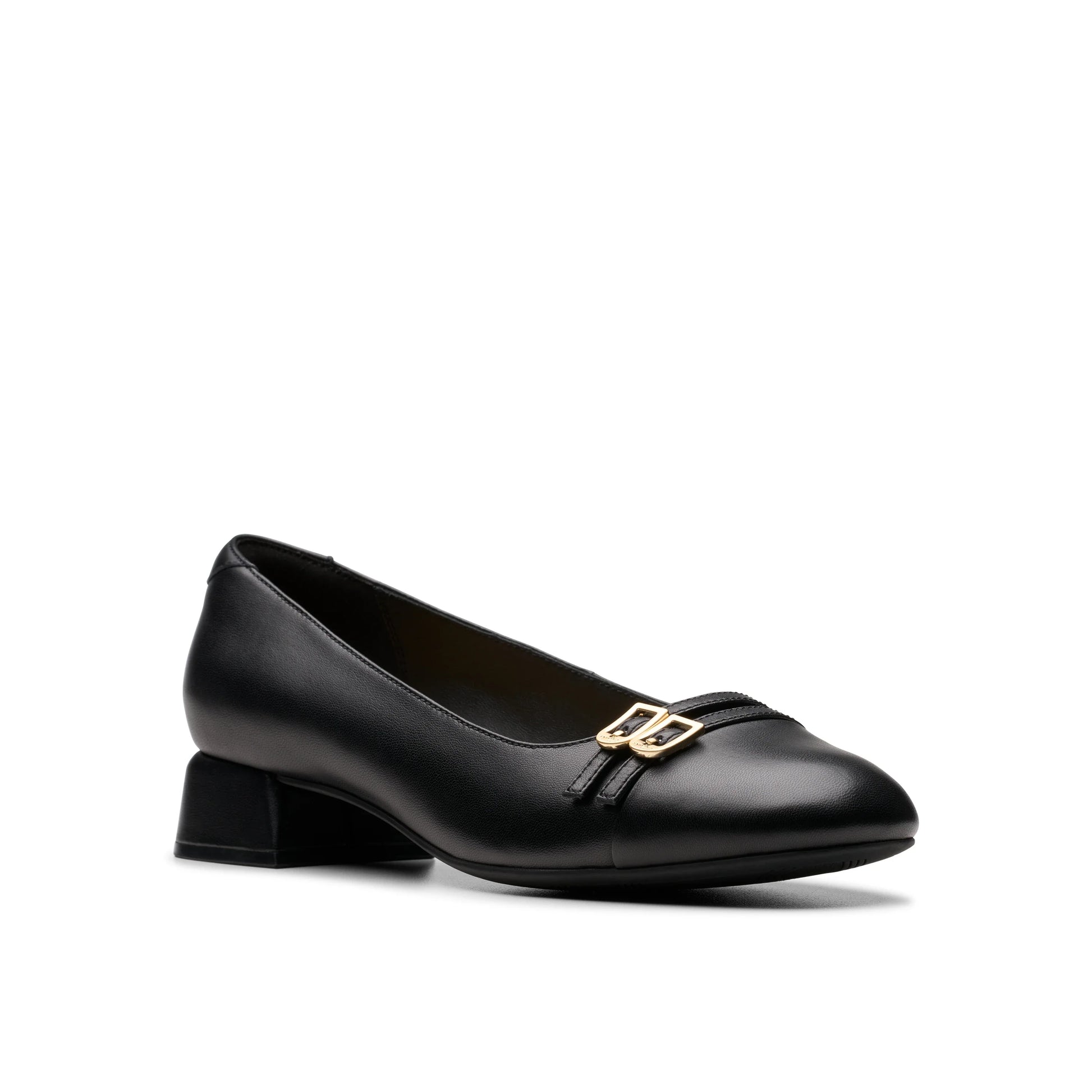 Zapatos de vestir para mujer de la marca clarks modelo daiss30 court black leather en color negro