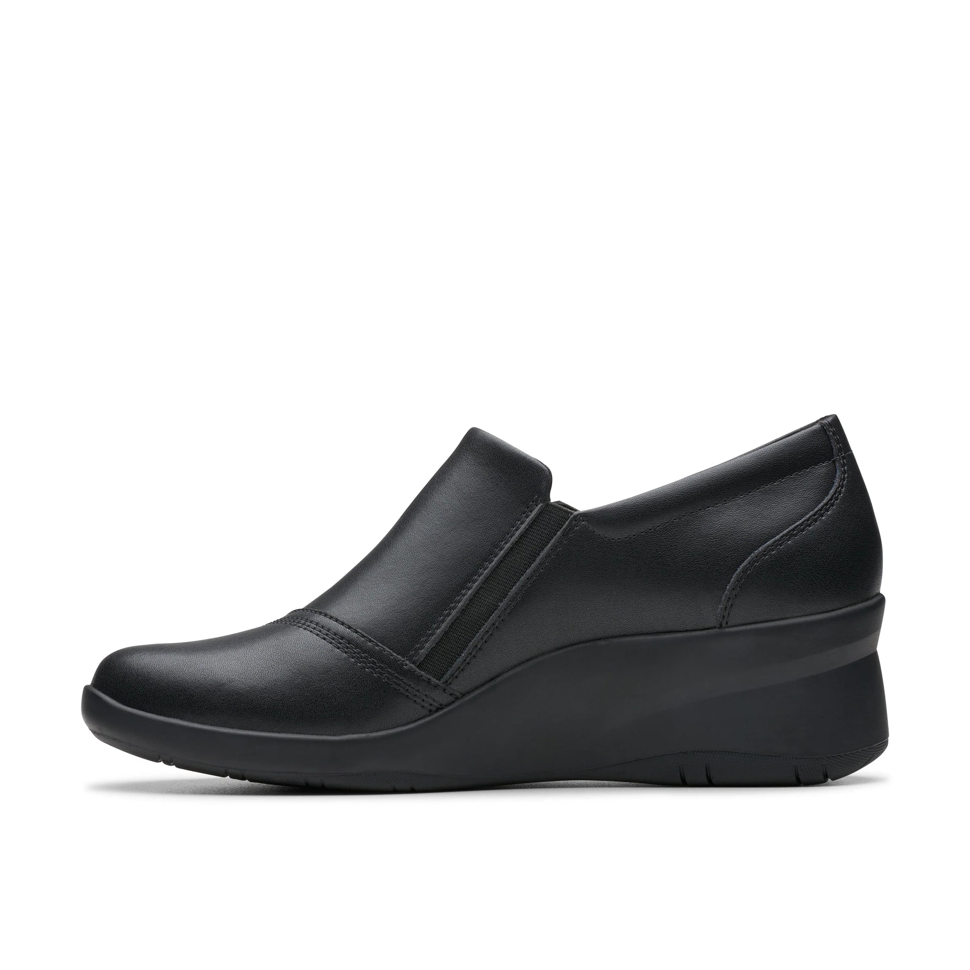 Zapatos casual para mujer de la marca clarks modelo suttyn zip black leather en color negro