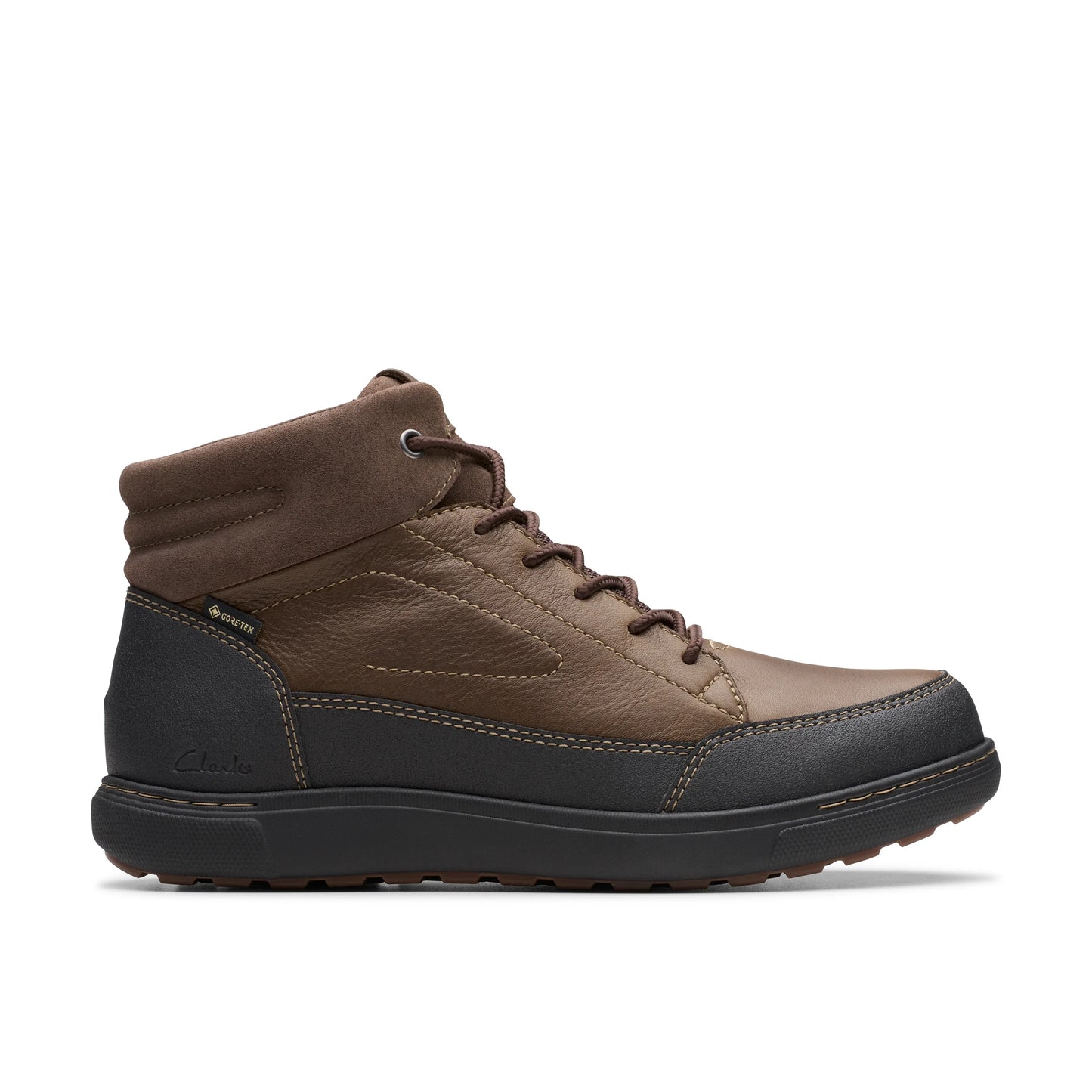 Botas para hombre de la marca clarks modelo mapstone higtx dk brown wlined en color marrón