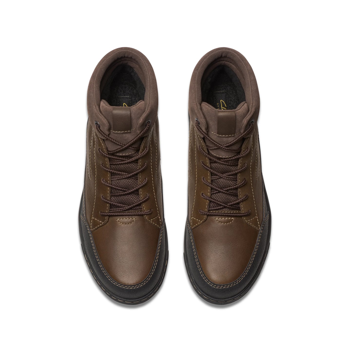 Botas para hombre de la marca clarks modelo mapstone higtx dk brown wlined en color marrón