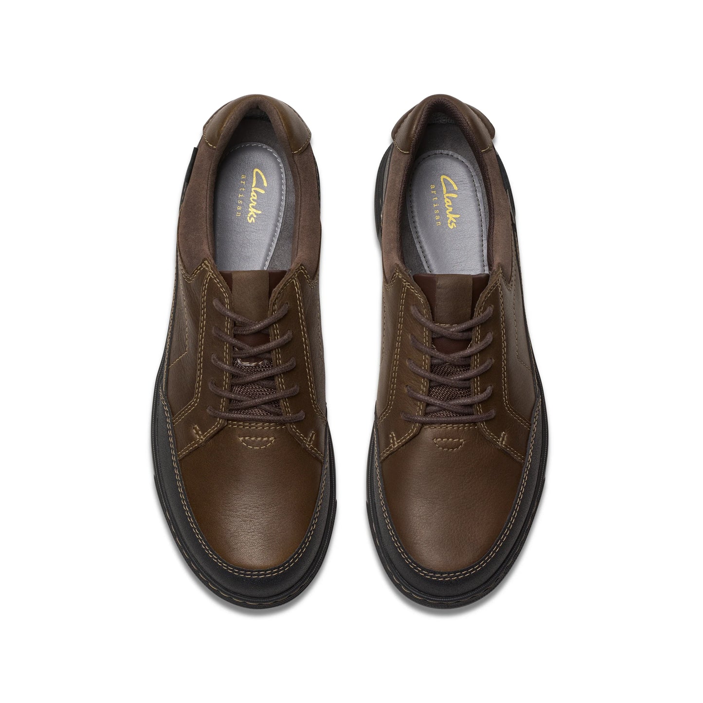 Zapatos casual para hombre de la marca clarks modelo mapstone logtx dark brown lea en color marrón