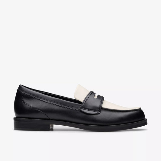 CLARKS | MOCASINES | MUJER | STRAVEN EDGE BLACK COMBINATION LEATHER | NEGRO