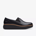 CLARKS Zylah SKY Black Leather: zwart loafers voor dames