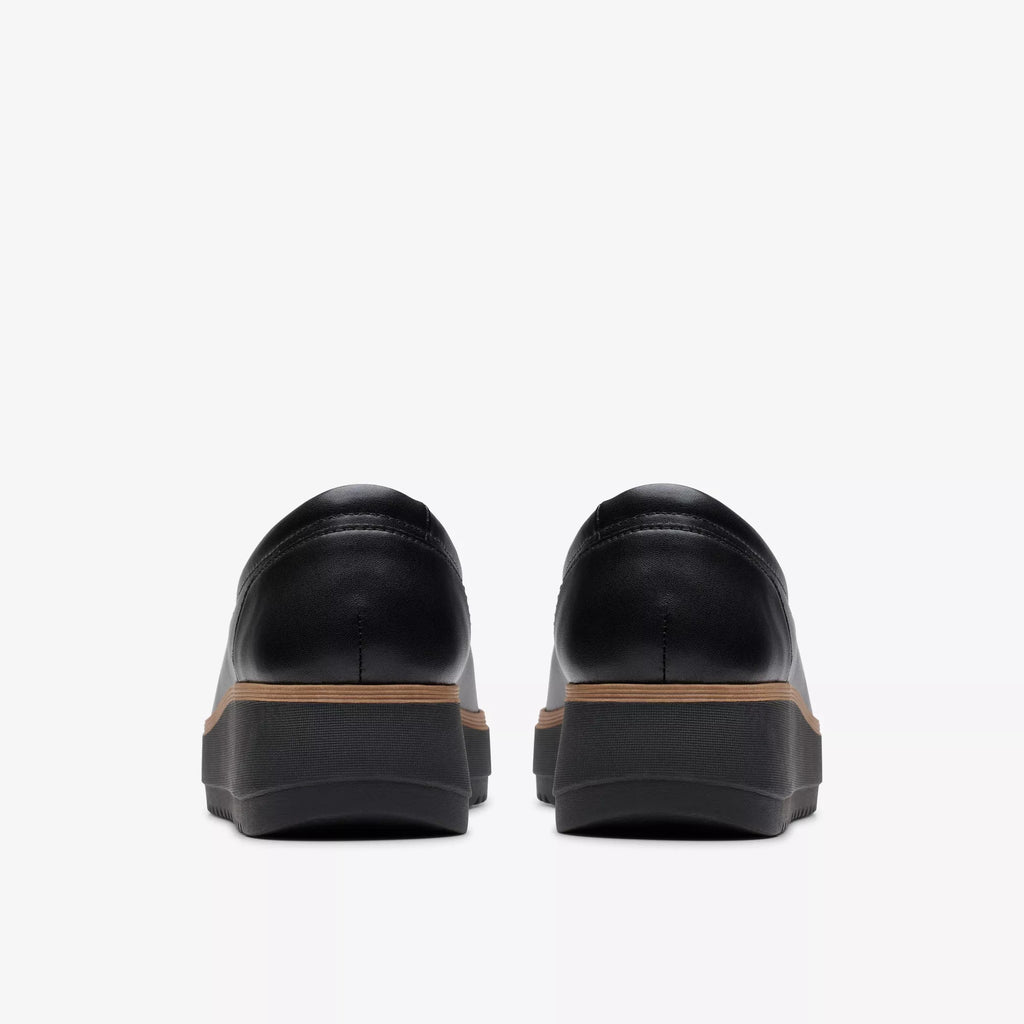 CLARKS Zylah SKY Black Leather: zwart loafers voor dames