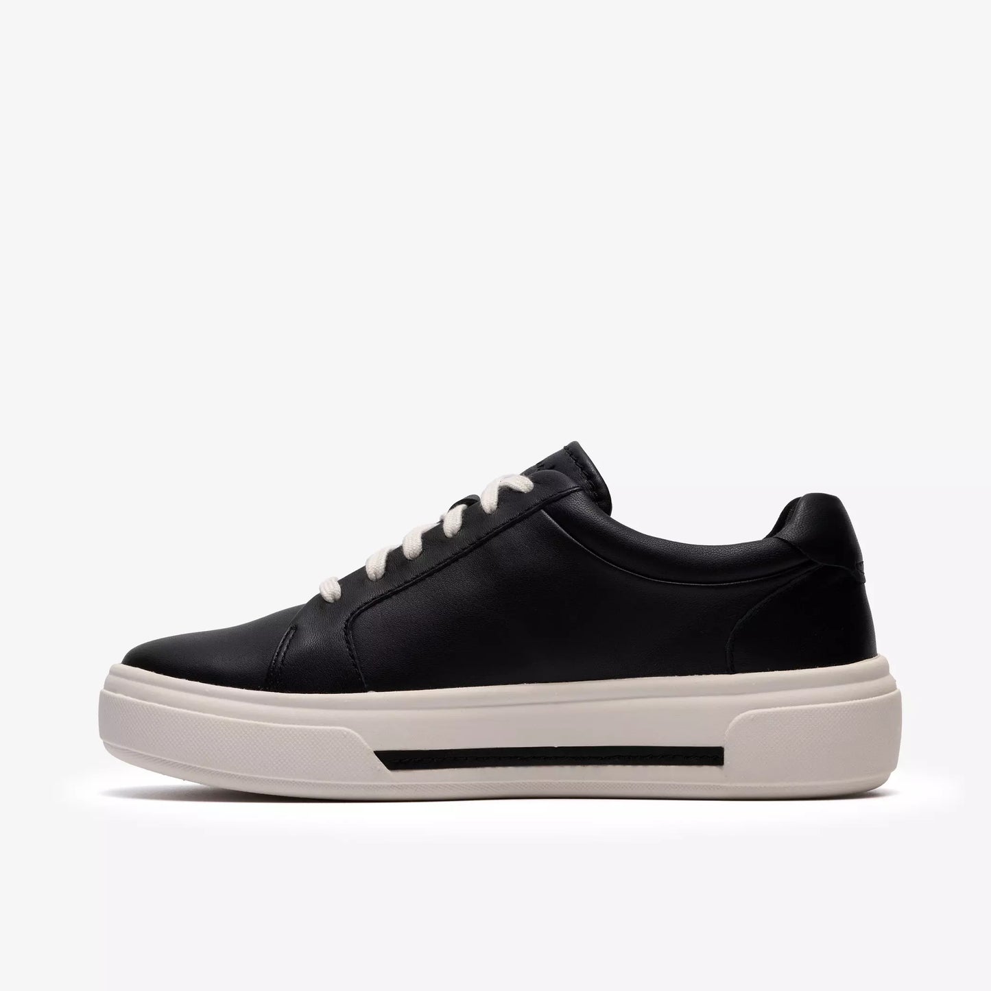 CLARKS | SNEAKERS | MUJER | HOLLYROSE ZIP BLACK LEATHER | NEGRO