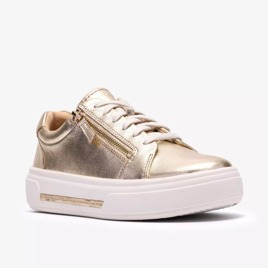 CLARKS | SNEAKERS | MUJER | HOLLYROSE ZIP GOLD LEATHER | DORADO