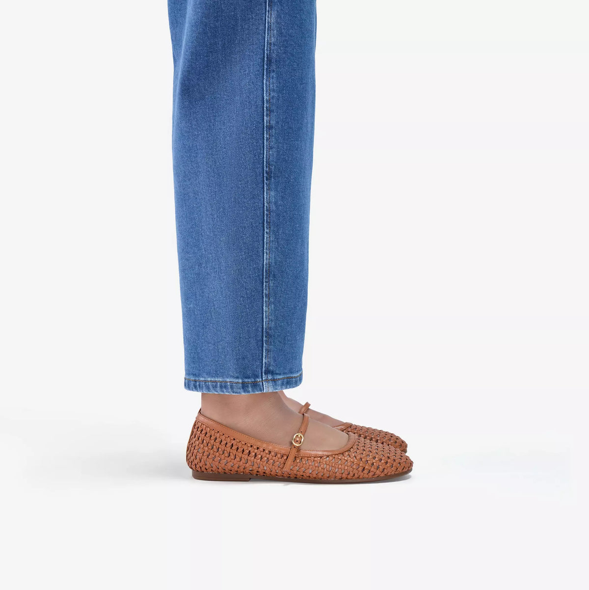 CLARKS Livia SKY TAN Weave: ブラウン バレエシューズ レディース