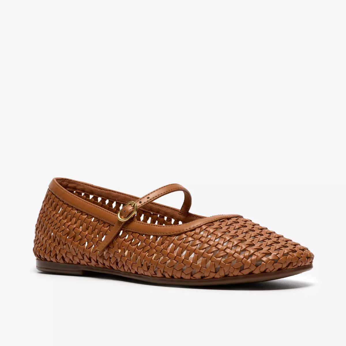CLARKS Livia SKY TAN Weave: ブラウン バレエシューズ レディース