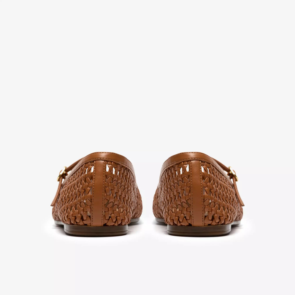 CLARKS Livia SKY TAN Weave: ブラウン バレエシューズ レディース