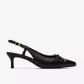 CLARKS Zarey BOW Black Leather: sort sko til kvinder