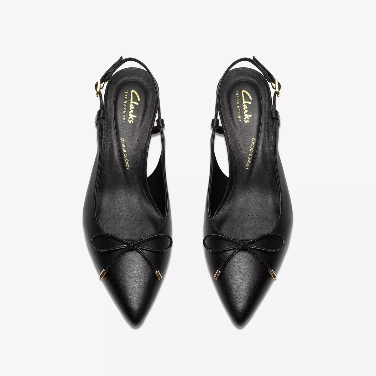 CLARKS Zarey BOW Black Leather: أسود أحذية للنساء
