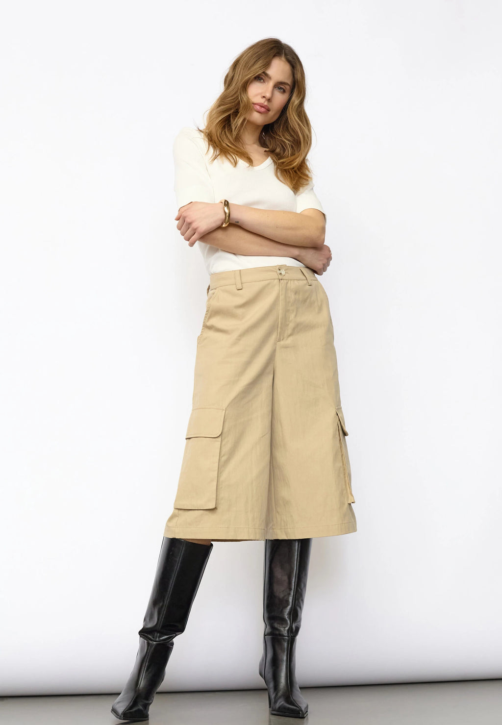 COCOUTURE Keshacc Bermuda Bisquit: beix pantalons per a dona
