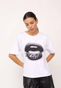 COCOUTURE Lipcc COCO BOX TEE White: biały T-shirt dla kobiet