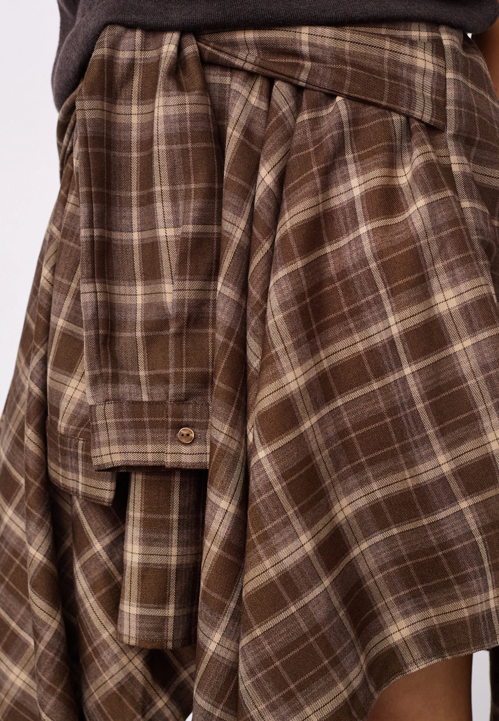 COCOUTURE Dagnycc Check TIE Skirt Brown: коричневый юбка для женщин