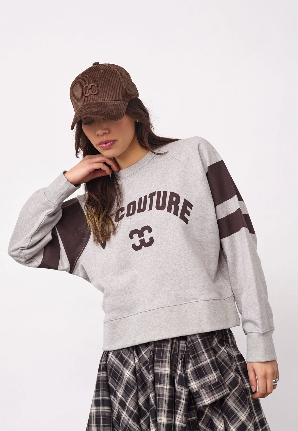 COCOUTURE Eriscc College Sweat GREY Melange: gris pull pour femme
