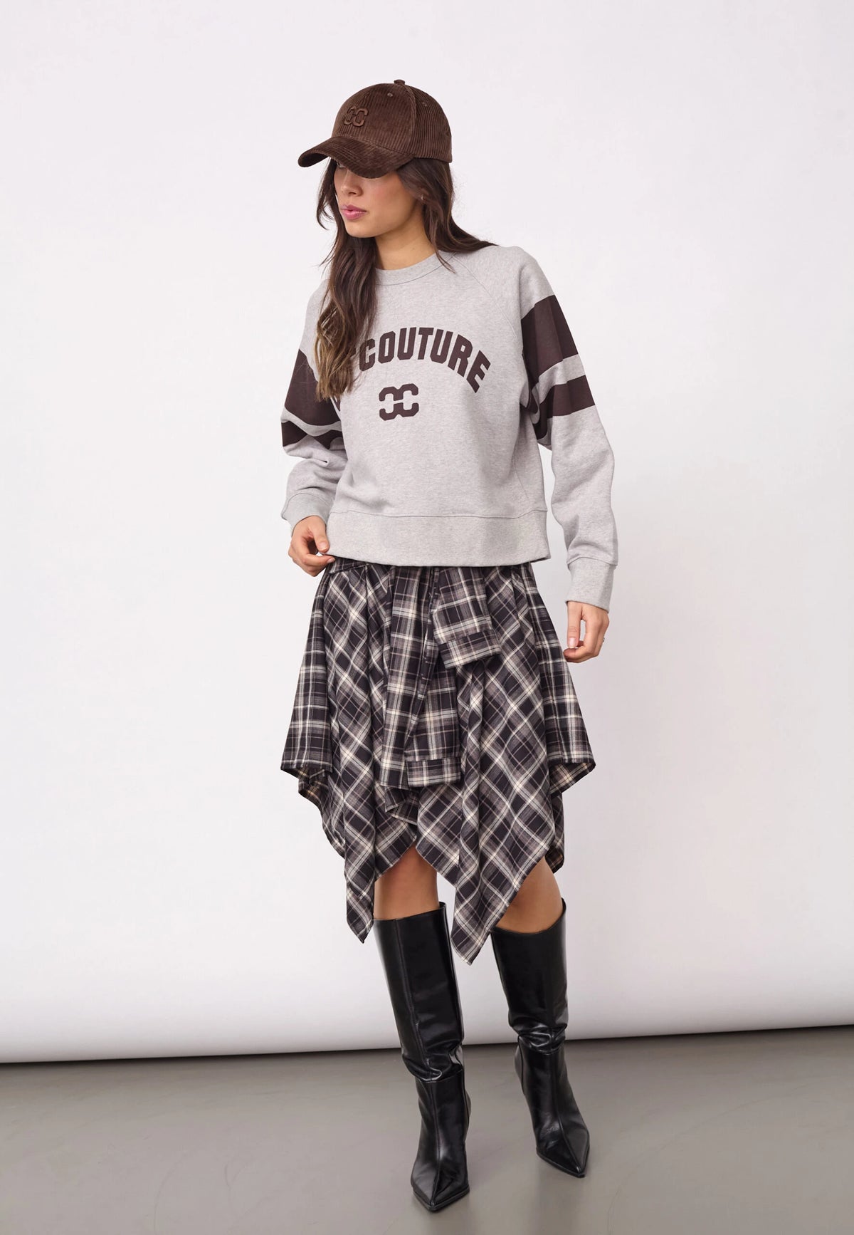 COCOUTURE Eriscc College Sweat GREY Melange: gris pull pour femme