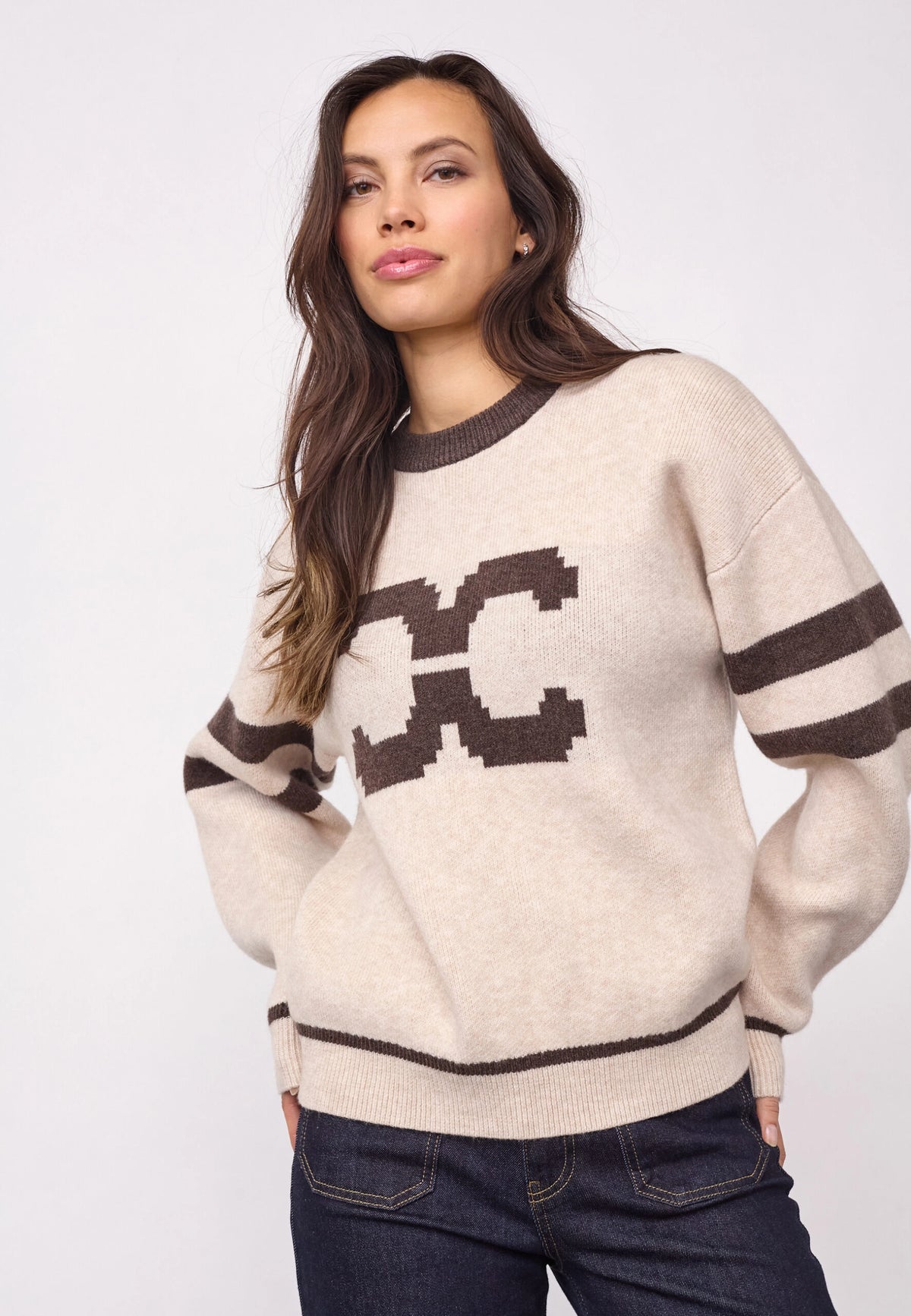 COCOUTURE Rowcc COCO LOGO KNIT Creme: ホワイト ニット レディース