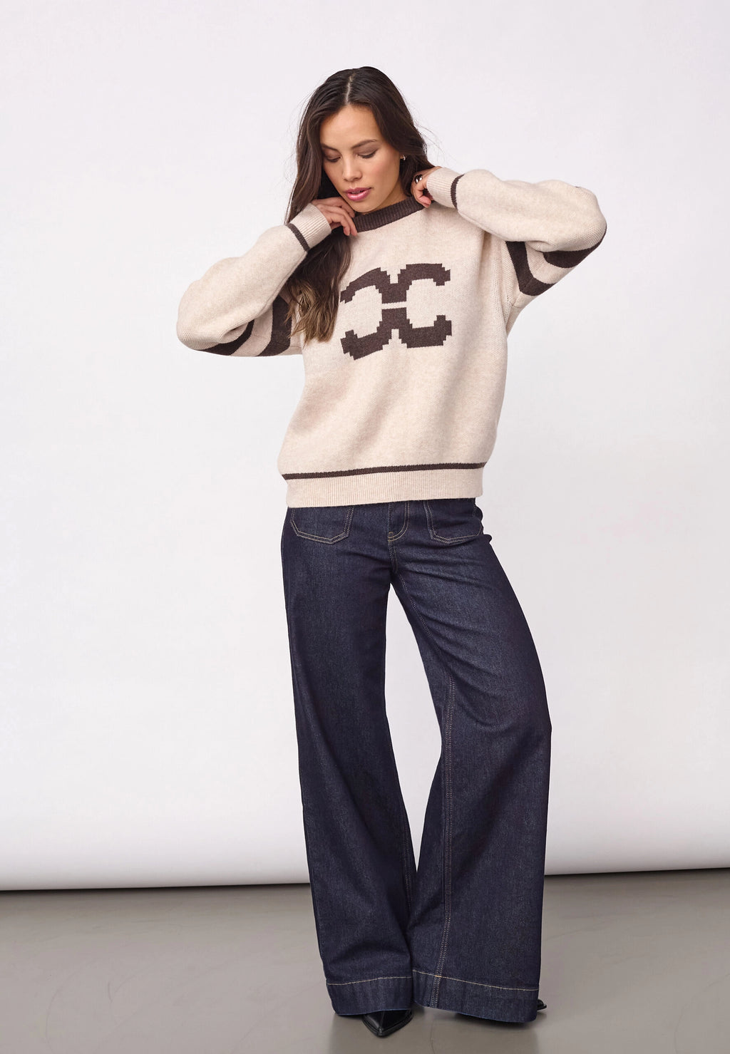 COCOUTURE Rowcc COCO LOGO KNIT Creme: ホワイト ニット レディース
