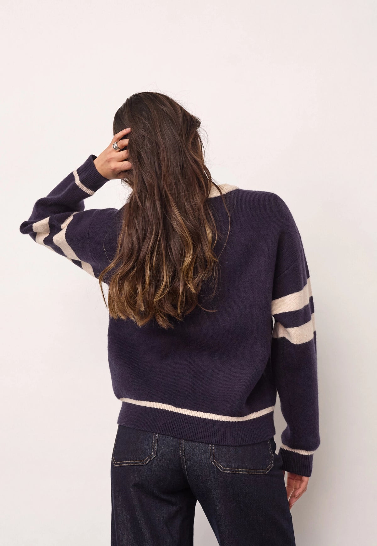 COCOUTURE Rowcc COCO LOGO KNIT NAVY: ブルー ニット レディース