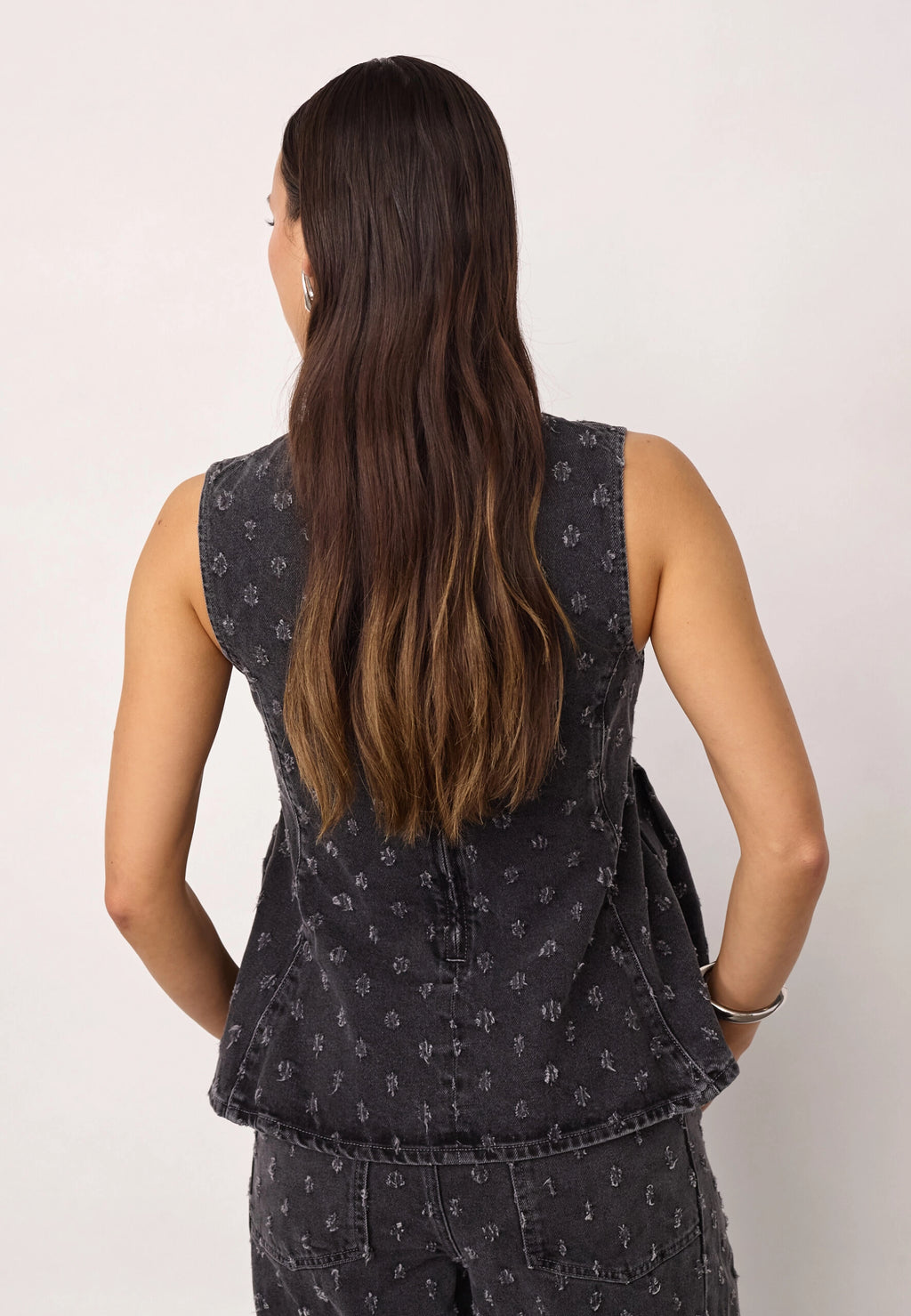 COCOUTURE Derricc DOT Denim TOP MID GREY: сірий футболка для жінок
