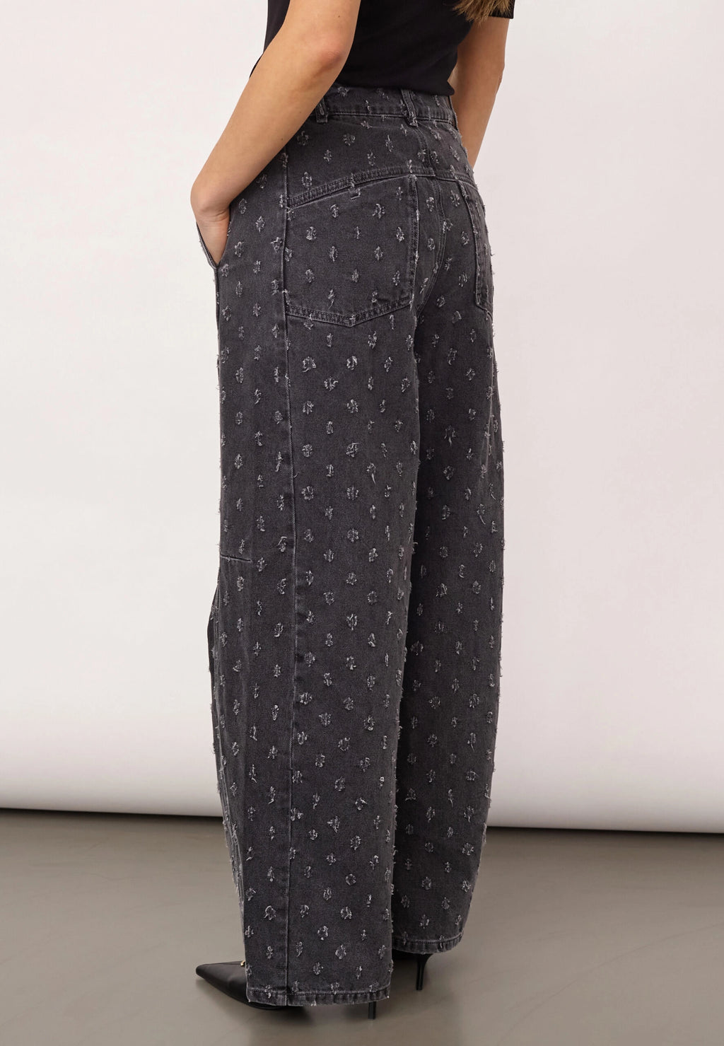COCOUTURE Derricc DOT Jeans MID GREY: grey trousers for women