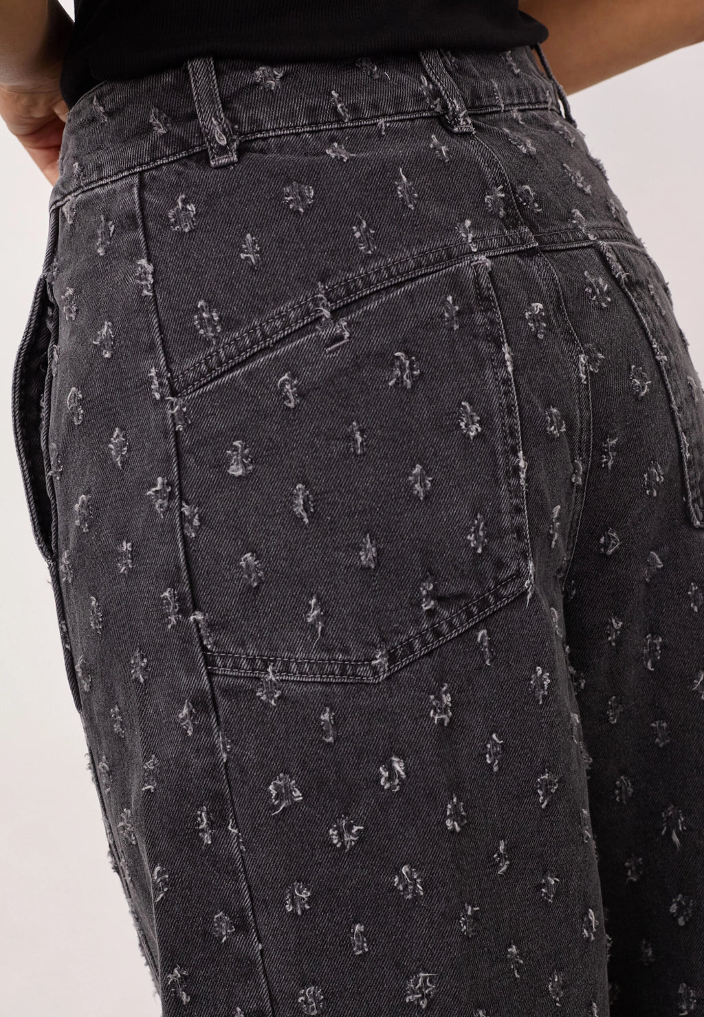 COCOUTURE Derricc DOT Jeans MID GREY: grey trousers for women