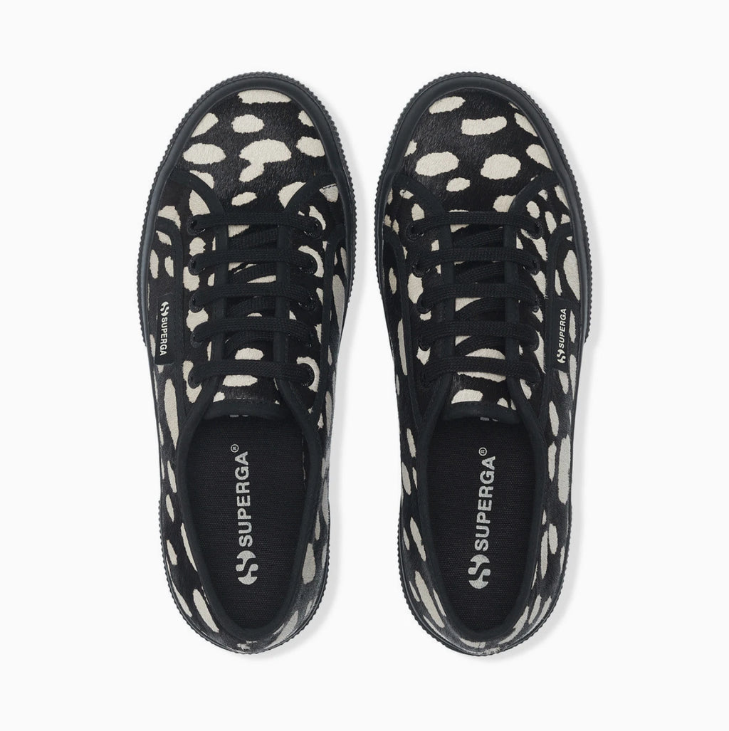 SUPERGA | SNEAKERS | MUJER | 2750 DK DALMATIAN CALF HAIR BLACK-BEIGE | BEIGE