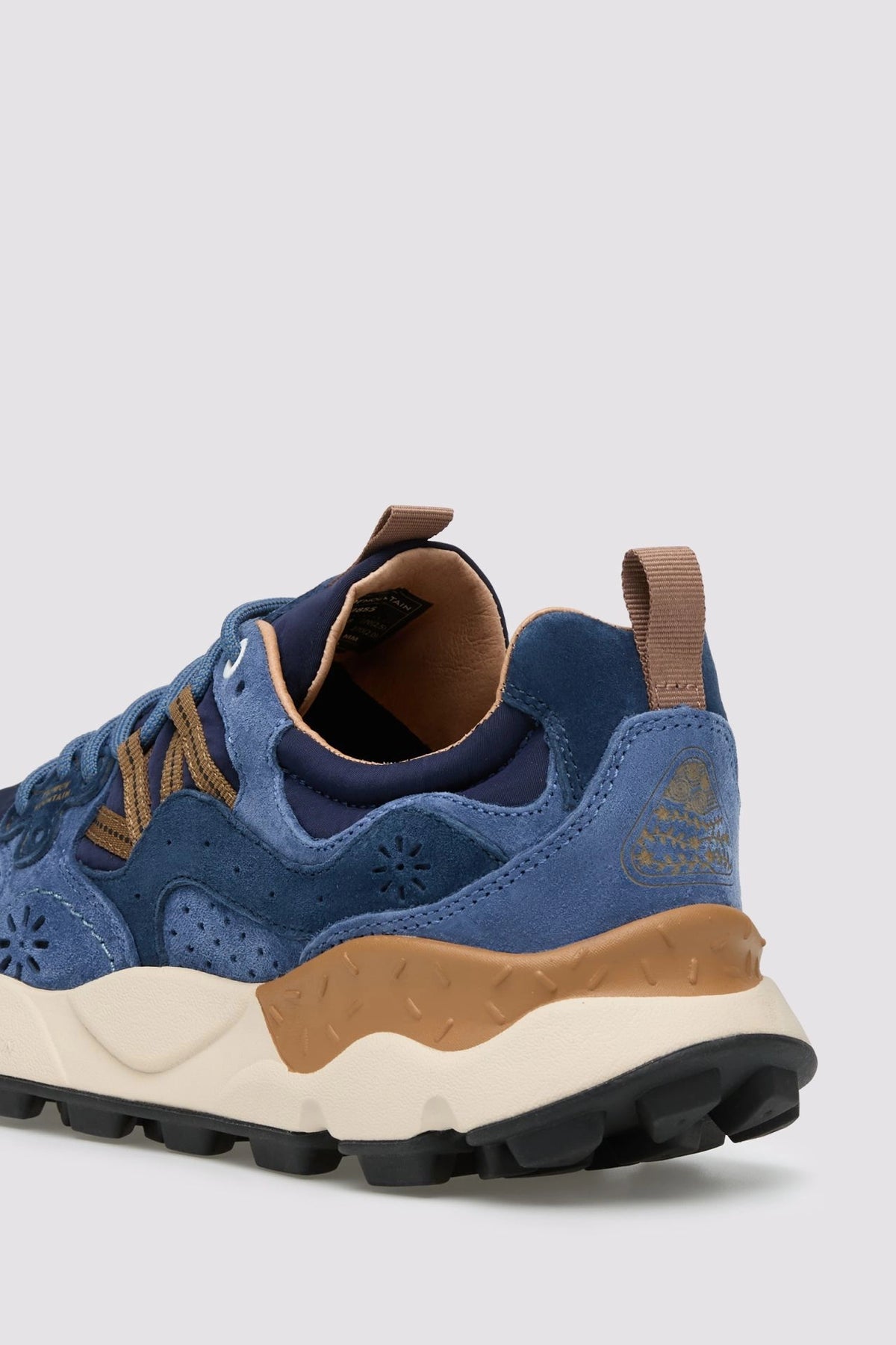 FLOWER MOUNTAIN Yamano 3 MAN Suede/nylon Navy-blue-brown: niebieski sneakersy dla mężczyzn