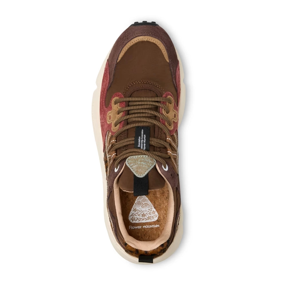 FLOWER MOUNTAIN Yamano 3 UNI Suede/pony Hair/nylon Brown-bordeaux: marron baskets pour femme