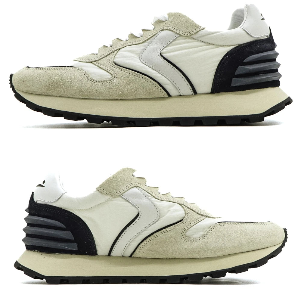 VOILE BLANCHE | SNEAKERS | HOMBRE | PARIS POWER MAN SUEDE/NYLON OFF WHITE-BLUE | AZUL