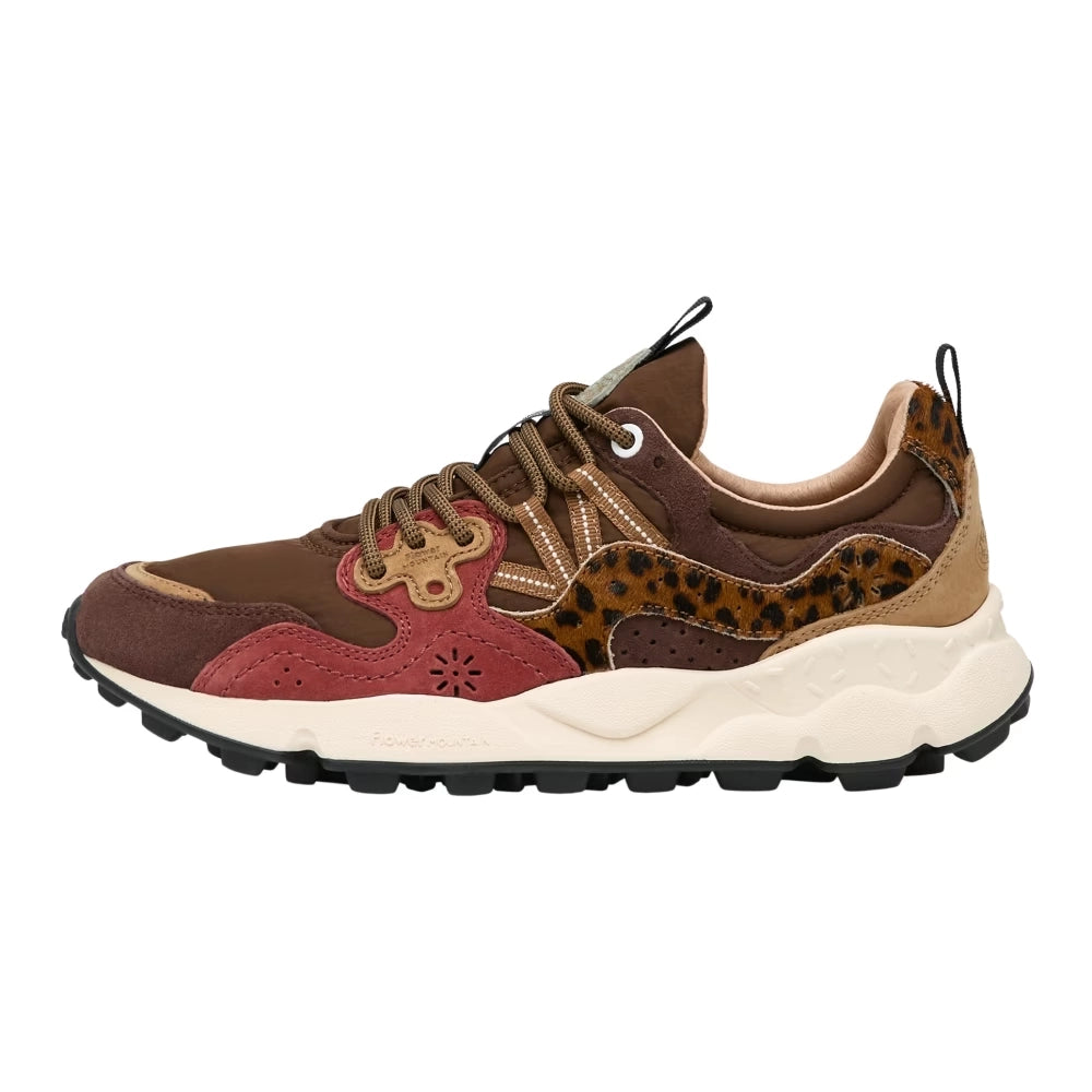 FLOWER MOUNTAIN Yamano 3 UNI Suede/pony Hair/nylon Brown-bordeaux: marron baskets pour femme