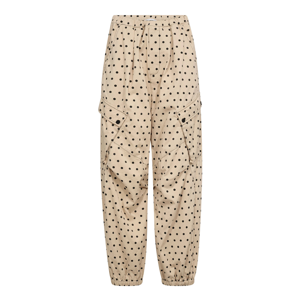 COCOUTURE Diddicc Cargo DOT PANT BONE: beige bukser til kvinder