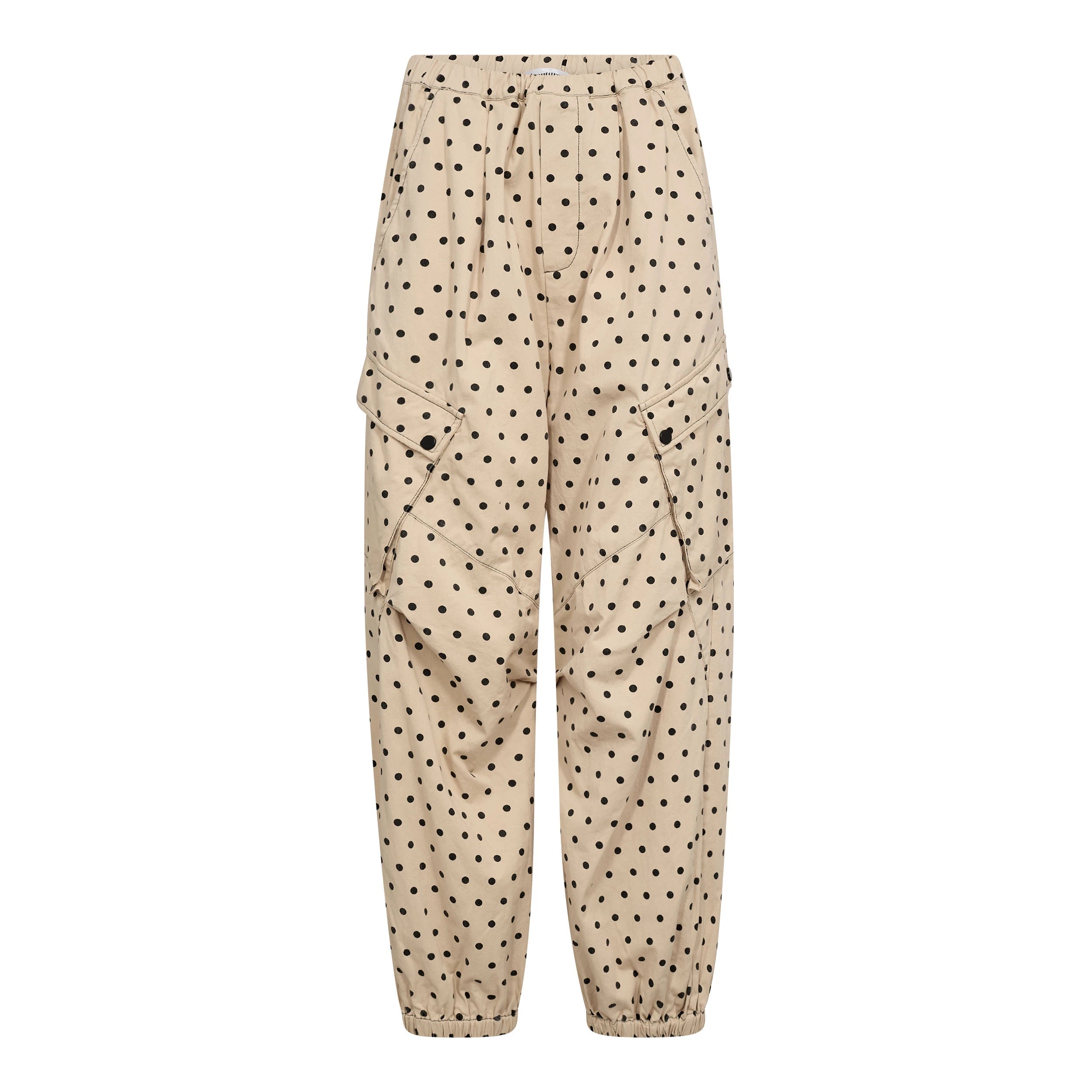 COCOUTURE Diddicc Cargo DOT PANT BONE: beige bukser til kvinder